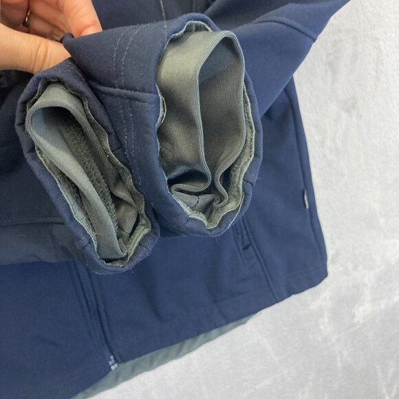 US NAVY Soft Shell Jacket Womens Medium M Fleece Full Zip Up Blue Landway - Picture 8 of 13